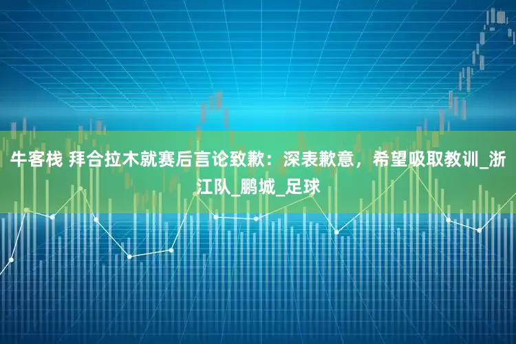 牛客栈 拜合拉木就赛后言论致歉：深表歉意，希望吸取教训_浙江队_鹏城_足球