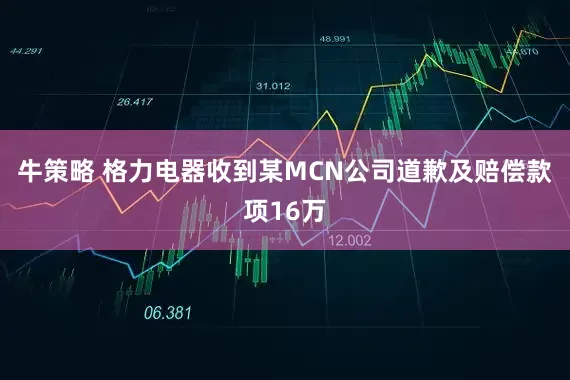 牛策略 格力电器收到某MCN公司道歉及赔偿款项16万